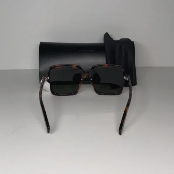 New Authentic Tortoise Square Sunglasses with Black Case SL 174 002 - Picture 7 of 11